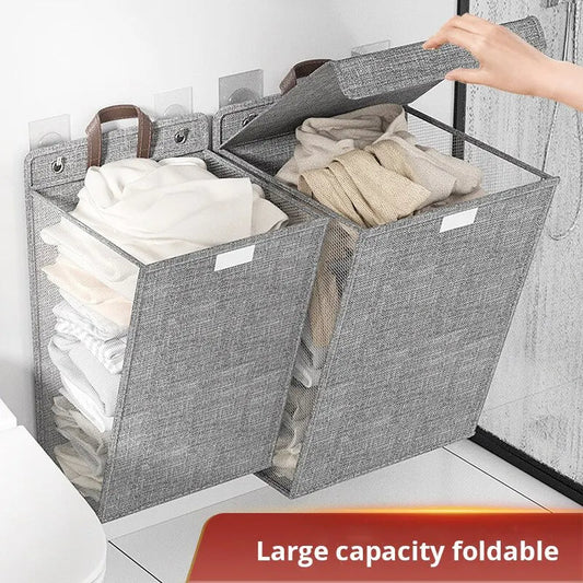 Foldable Wall Hanging Laundry Basket for Home Dorms
