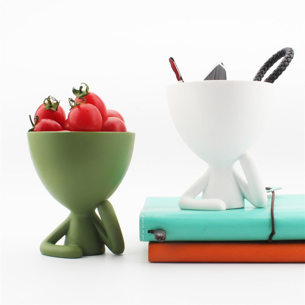 Cartoon Abstract Cheek Support Figurine for Desktop Decor