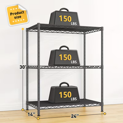 Adjustable Wire Storage Shelving Rack with Multiple Tiers
