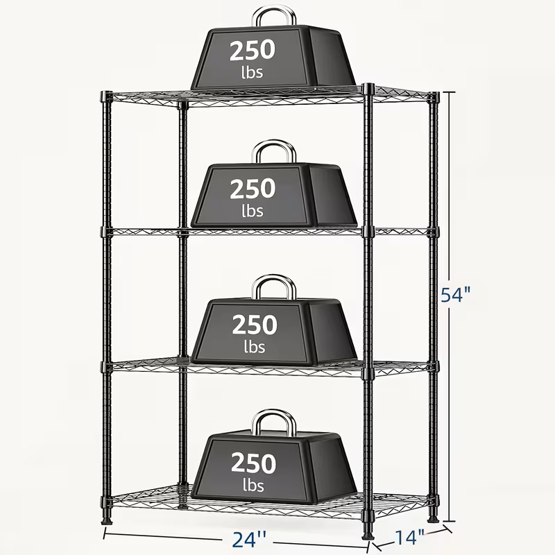 Adjustable Wire Storage Shelving Rack with Multiple Tiers