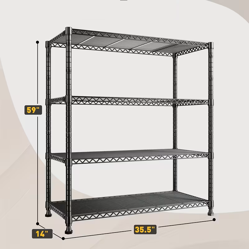 Adjustable Wire Storage Shelving Rack with Multiple Tiers