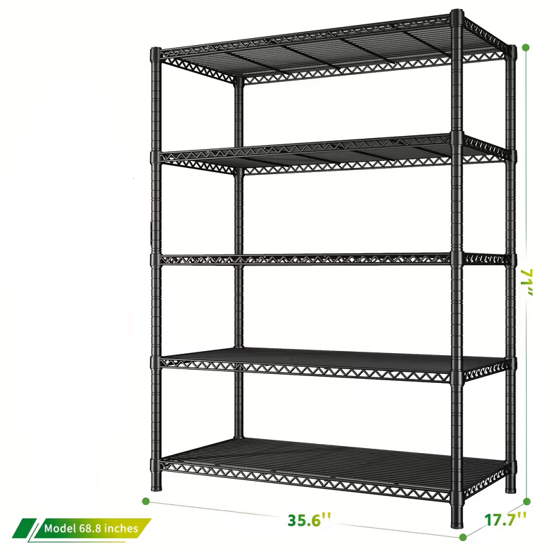 Adjustable Wire Storage Shelving Rack with Multiple Tiers