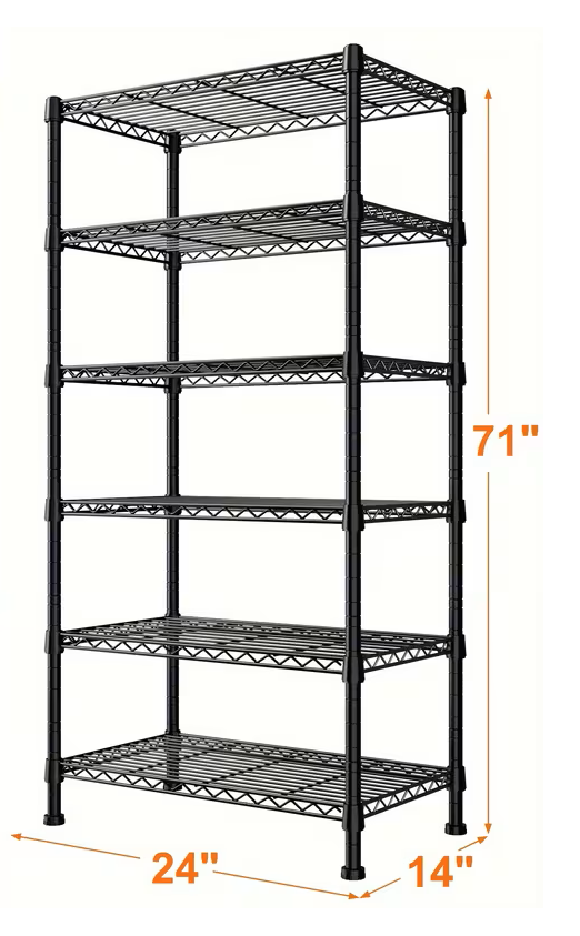 Adjustable Wire Storage Shelving Rack with Multiple Tiers