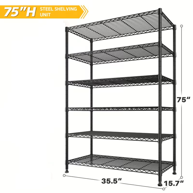 Adjustable Wire Storage Shelving Rack with Multiple Tiers