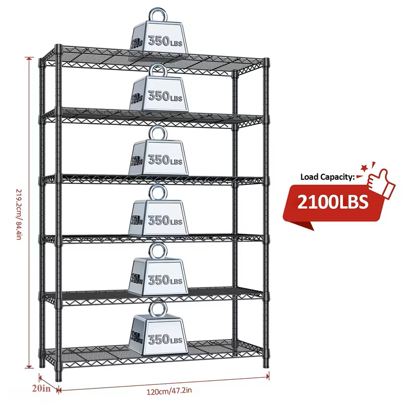 Adjustable Wire Storage Shelving Rack with Multiple Tiers