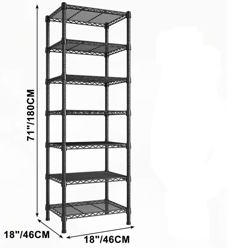 Adjustable Wire Storage Shelving Rack with Multiple Tiers