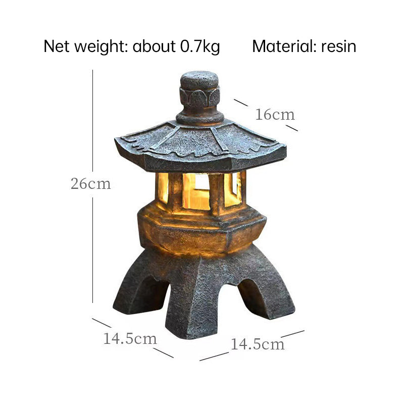 Solar Powered Zen Pagoda Lanterns and Garden Statues