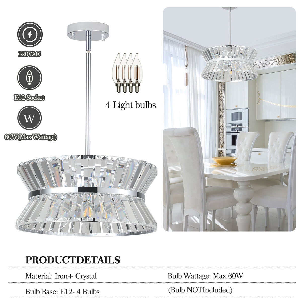 Modern Round Crystal Chandelier for Luxury Home Decor