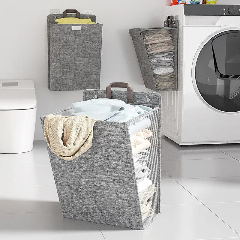 Foldable Wall Hanging Laundry Basket for Home Dorms