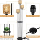 Boho Three Light Floor Lamp with Shelves