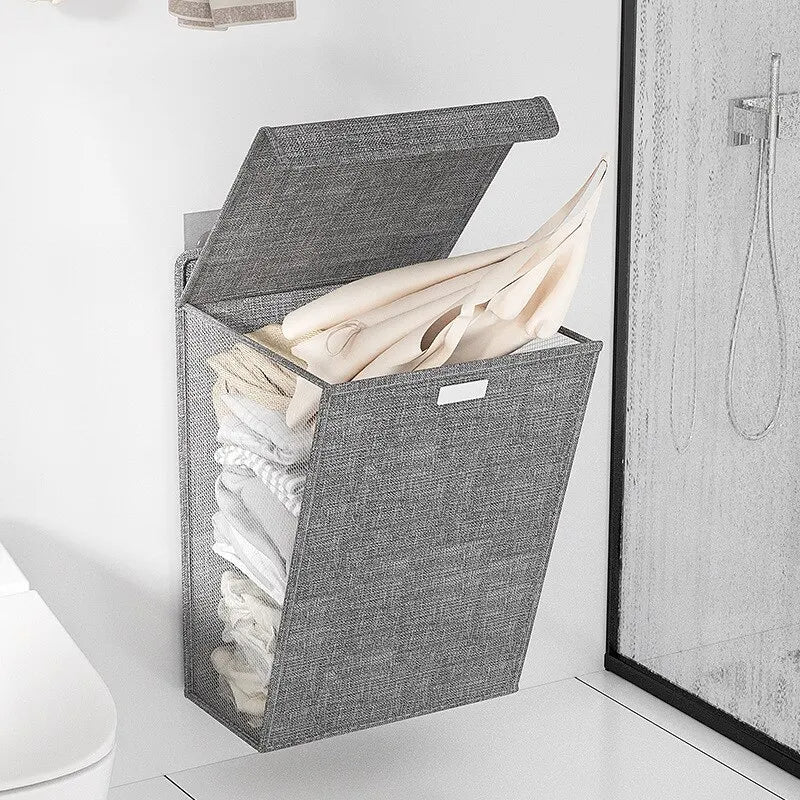 Foldable Wall Hanging Laundry Basket for Home Dorms