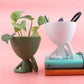 Cartoon Abstract Cheek Support Figurine for Desktop Decor