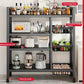 4-Tier Rolling Storage Rack with Baskets, Metal Utility Shelf on Wheels, Kitchen Garage Organizer