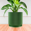 Mid Century Ribbed Planter for Modern Home Decor