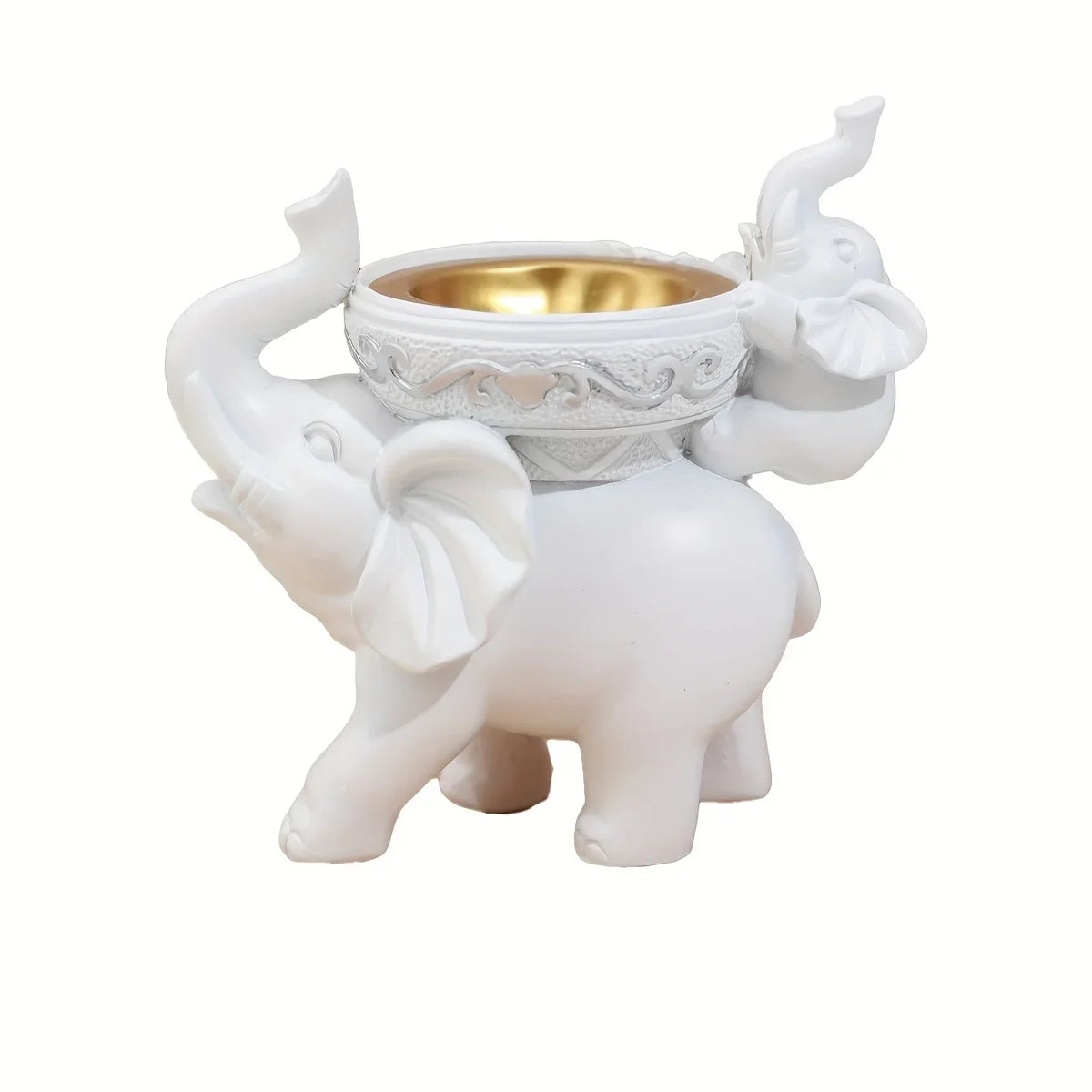 Elephant Figurine Candy Tray Key Bowl Storage Decor
