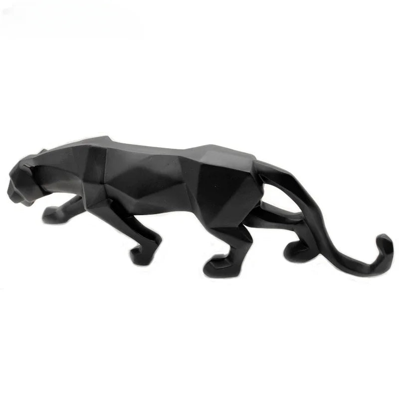 Abstract Geometric Panther Resin Statue for Home Office