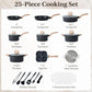 25-Piece Nonstick Cookware Set Induction Compatible Black