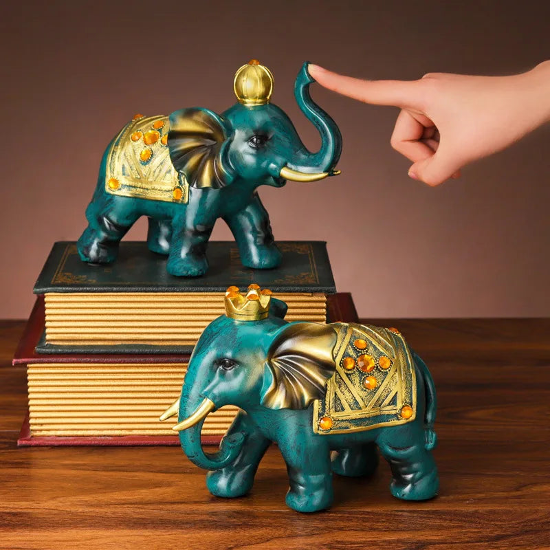Good Luck Elephant Ceramic Figurine for Home Decor