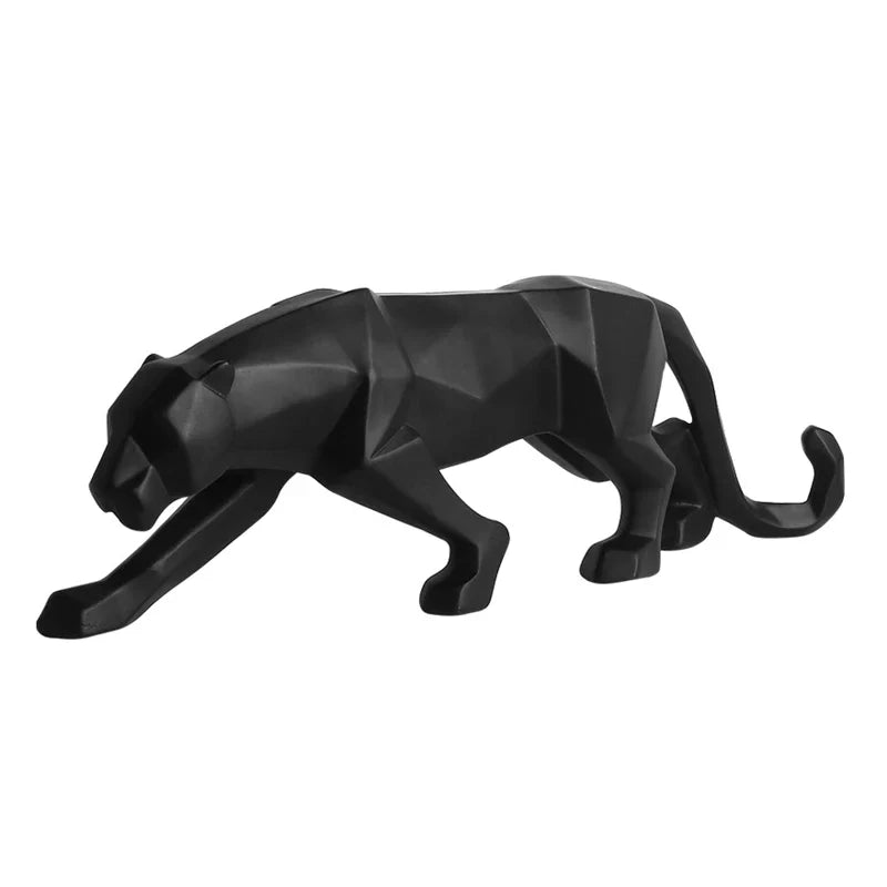 Abstract Geometric Panther Resin Statue for Home Office