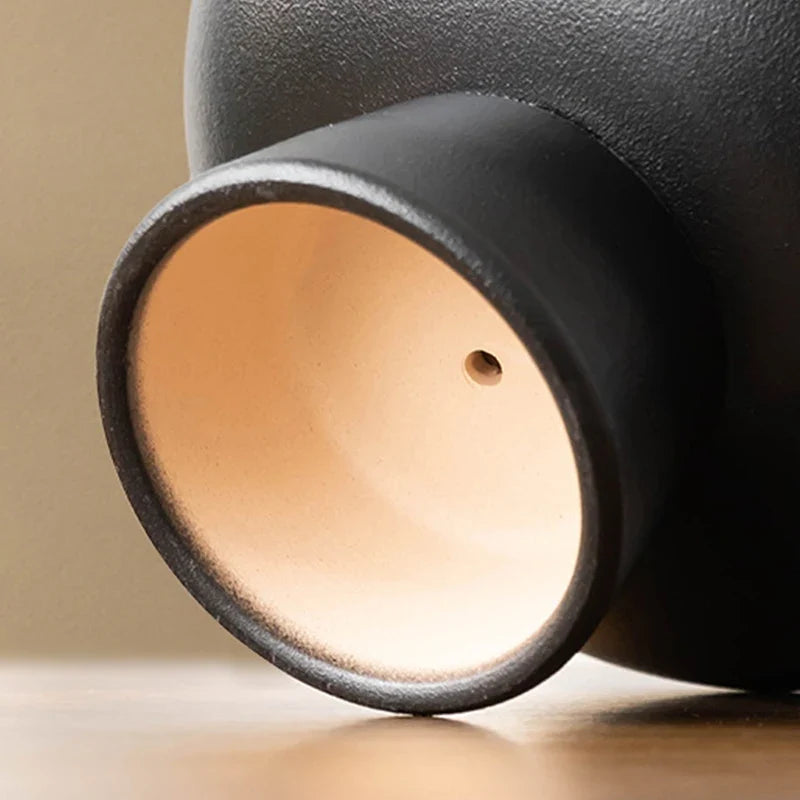 Retro Black Ceramic Vase for Plants and Decor