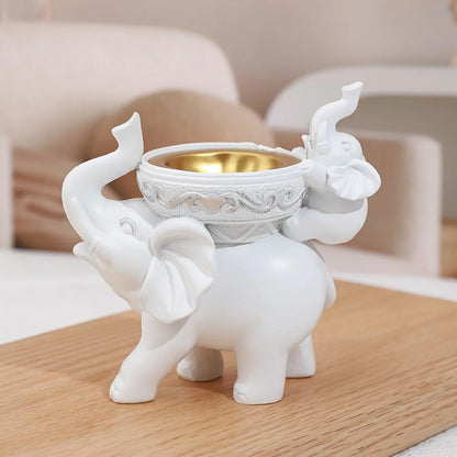 Elephant Figurine Candy Tray Key Bowl Storage Decor