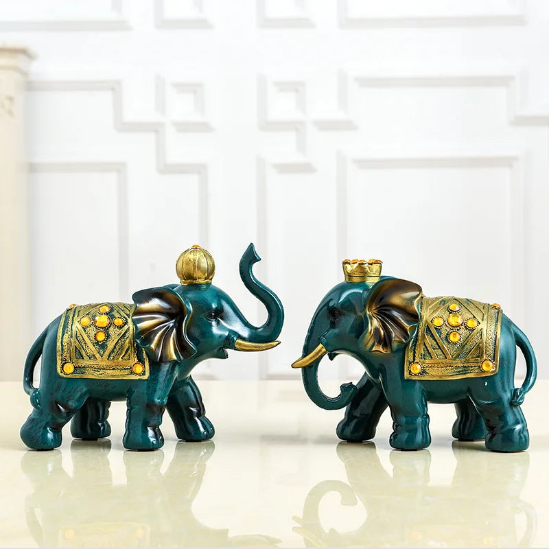 Good Luck Elephant Ceramic Figurine for Home Decor