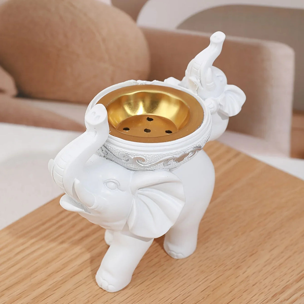 Elephant Figurine Candy Tray Key Bowl Storage Decor