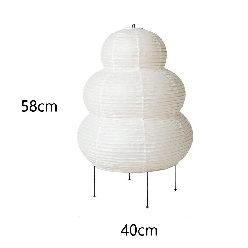 Japanese Wabi Sabi Tripod Floor Lamp with Rice Paper