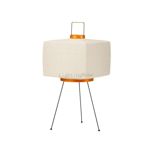 Japanese Wabi Sabi Tripod Floor Lamp with Rice Paper