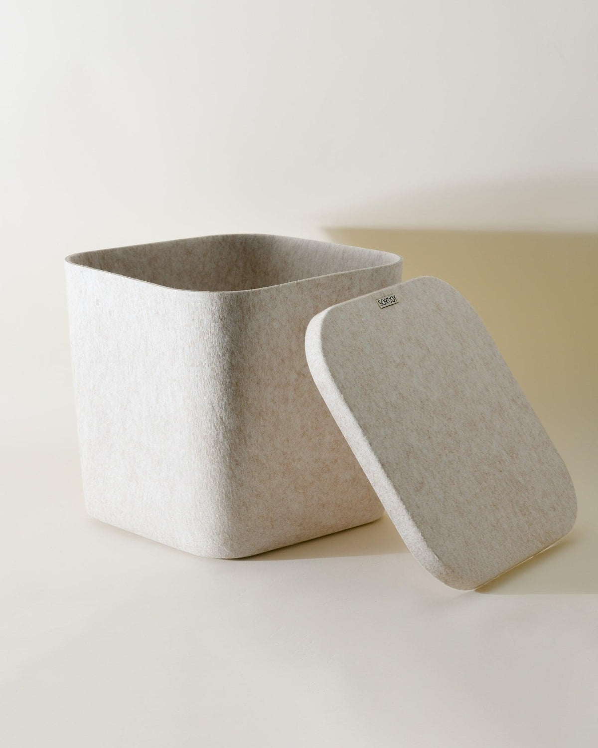 Sculpted Storage Bins with Lids Set of Three