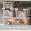 Superio 11-Quart Clear Sleek Storage Bins for Organization