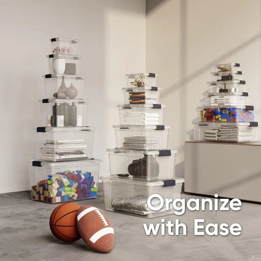 Superio 11-Quart Clear Sleek Storage Bins for Organization