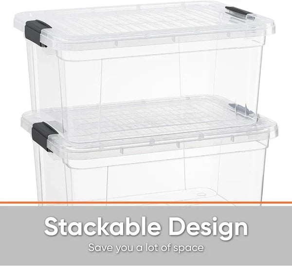 Superio 11-Quart Clear Sleek Storage Bins for Organization