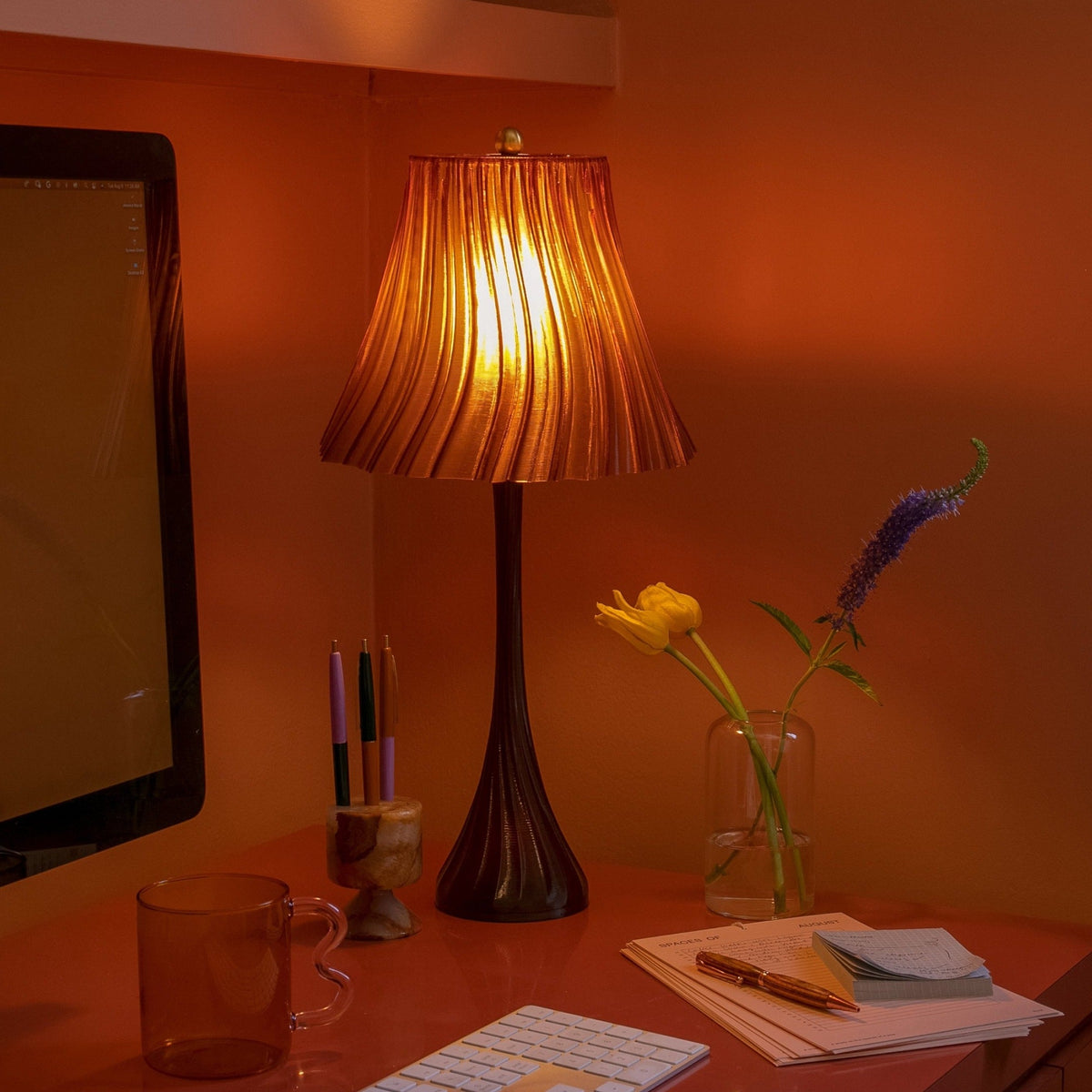 Pleated Table Lamp for Home and Office