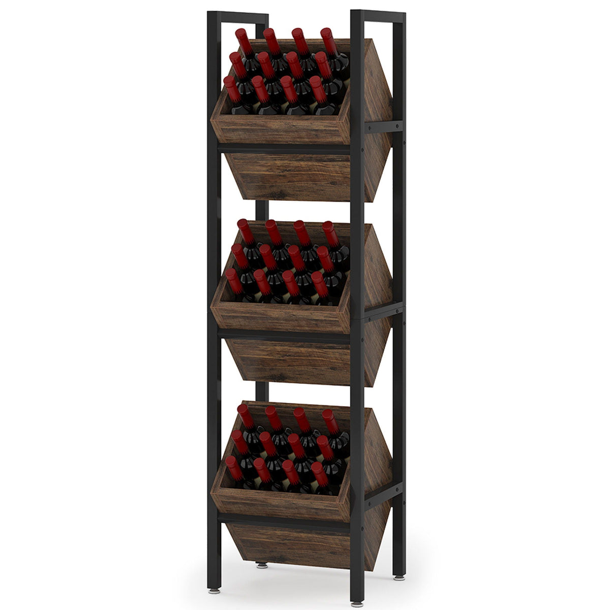 3-Tier Angled Basket Stand for Kitchen Storage