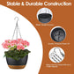 4-Piece Hanging Planters with Drainage and Self-Watering Trays