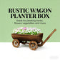 Small Wheelbarrow Wagon Flower Cart Wooden Mobile Garden Planter