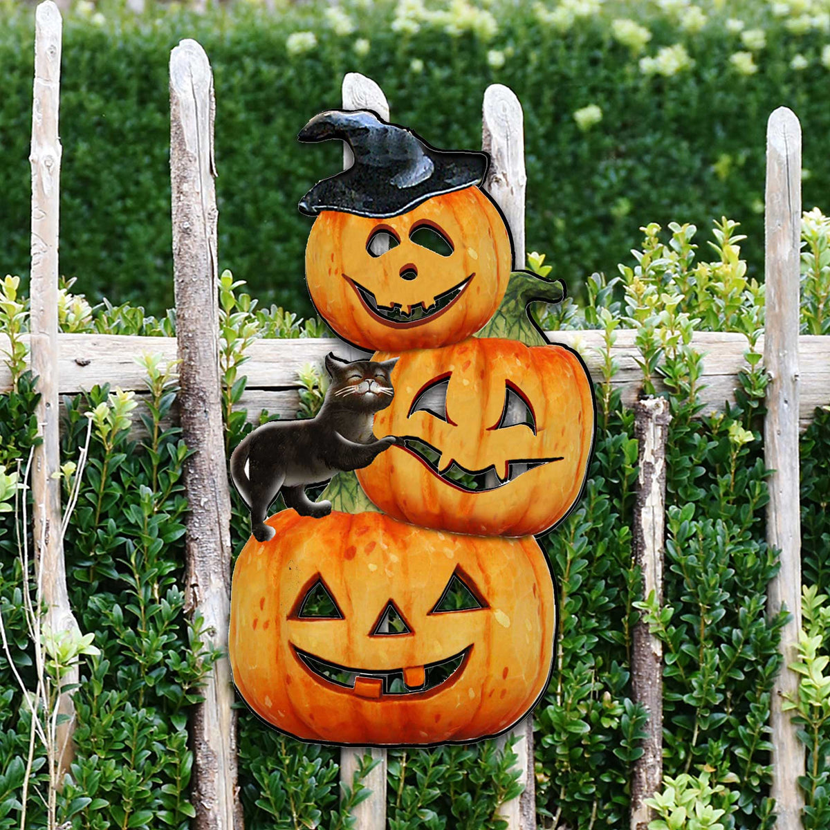 Scary Stacking Pumpkins Halloween Door Decor by G. DeBrekht - Thanksgiving Halloween Decor - 8158415H