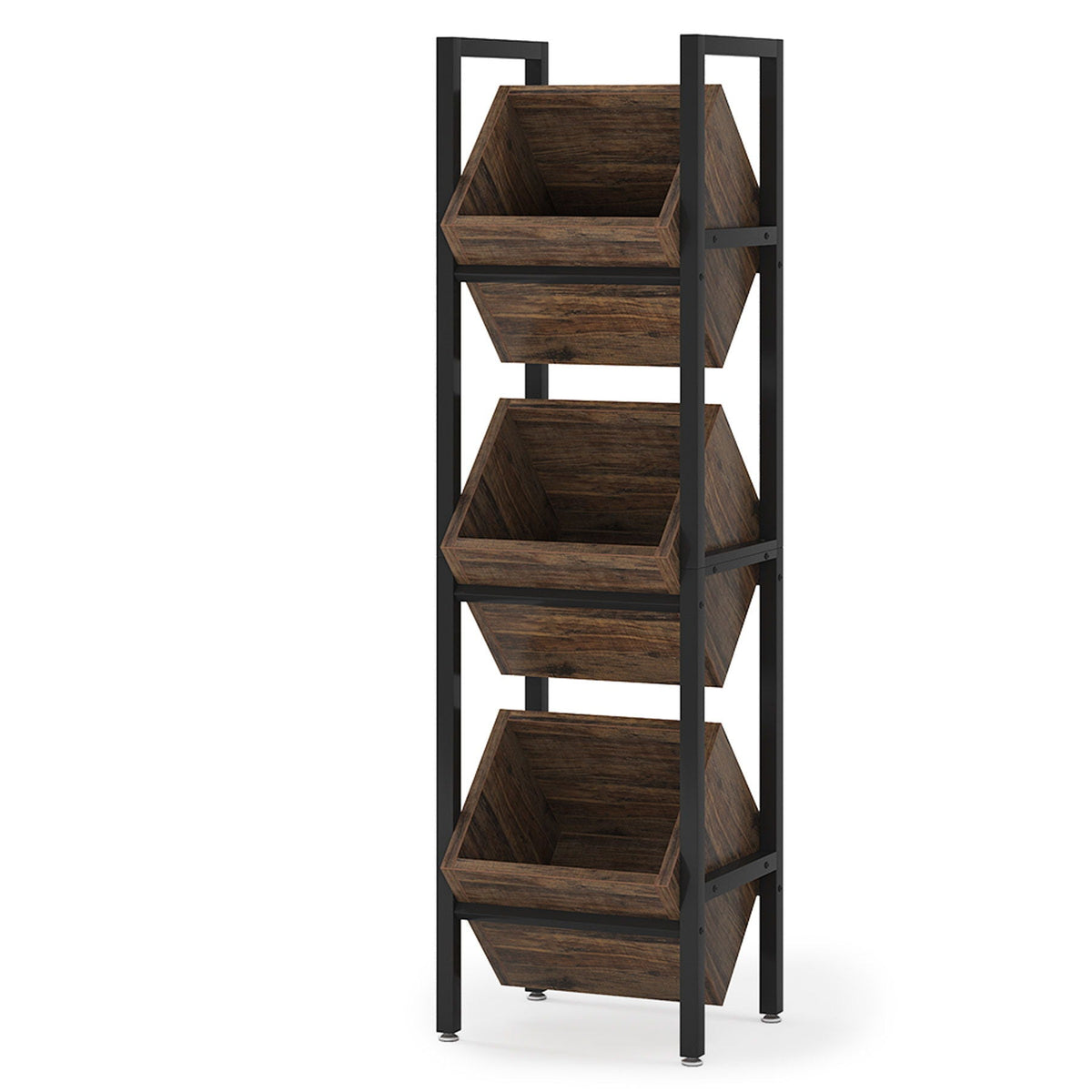3-Tier Angled Basket Stand for Kitchen Storage