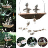 Creative Fishing Man Fish Wind Chime Garden Decor