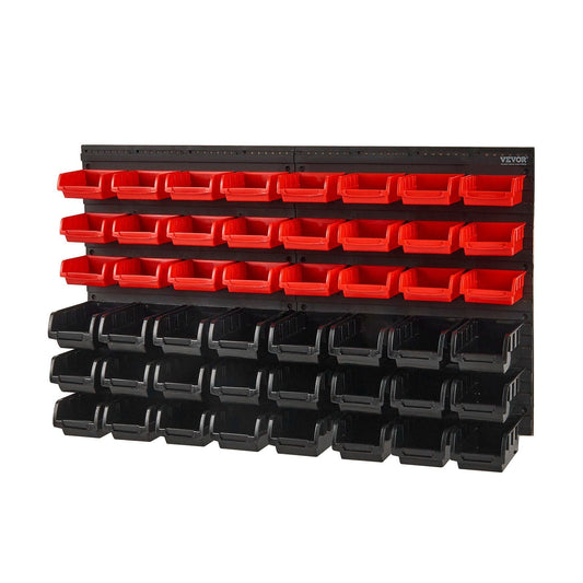 Wall Mounted 48-Bin Parts Rack Organizer for Garage