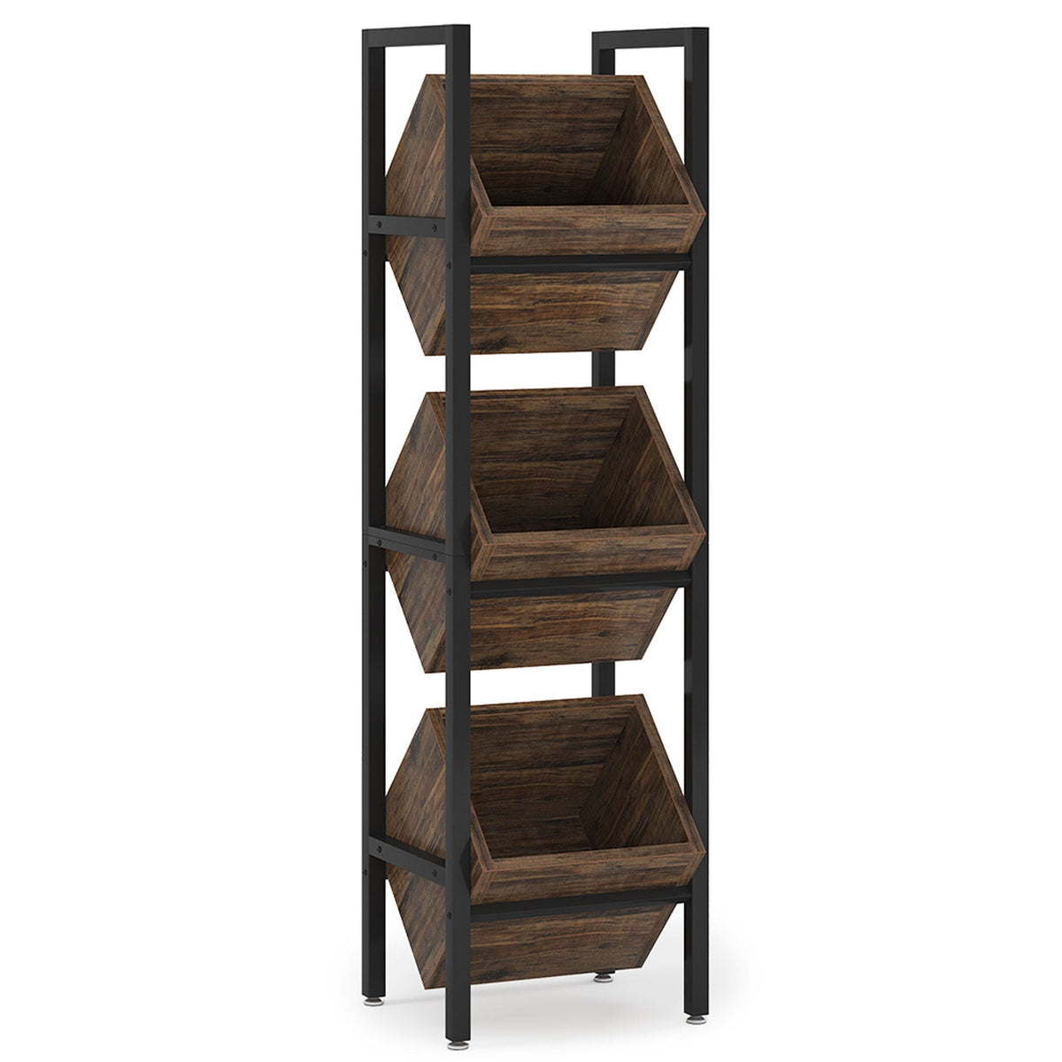 3-Tier Angled Basket Stand for Kitchen Storage