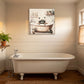 Raccoon Bathroom Canvas Wall Art, Framed - Black / Ivory