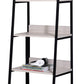 Natural & Black Ladder Bookshelf with 5 Fixed Shelves - 24" Wide