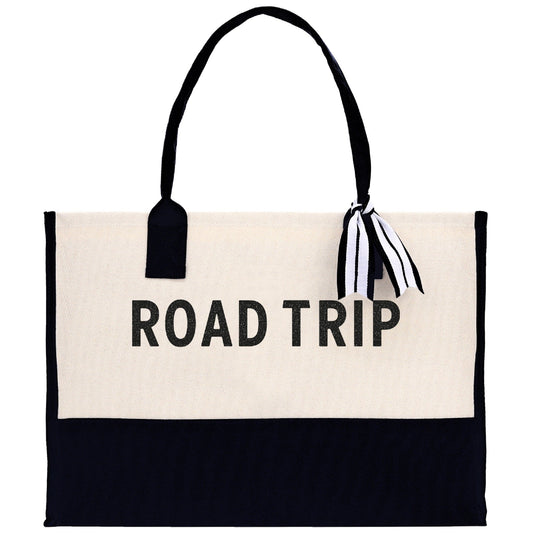 Road Trip Beach Tote Bag - Large Chic Tote Bag - Gift for Her - Vacation Tote Bag - Weekender Bag - Travel Tote