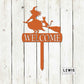 Witch Welcome Yard Stake Sign | Halloween Metal Decor
