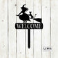 Witch Welcome Yard Stake Sign | Halloween Metal Decor