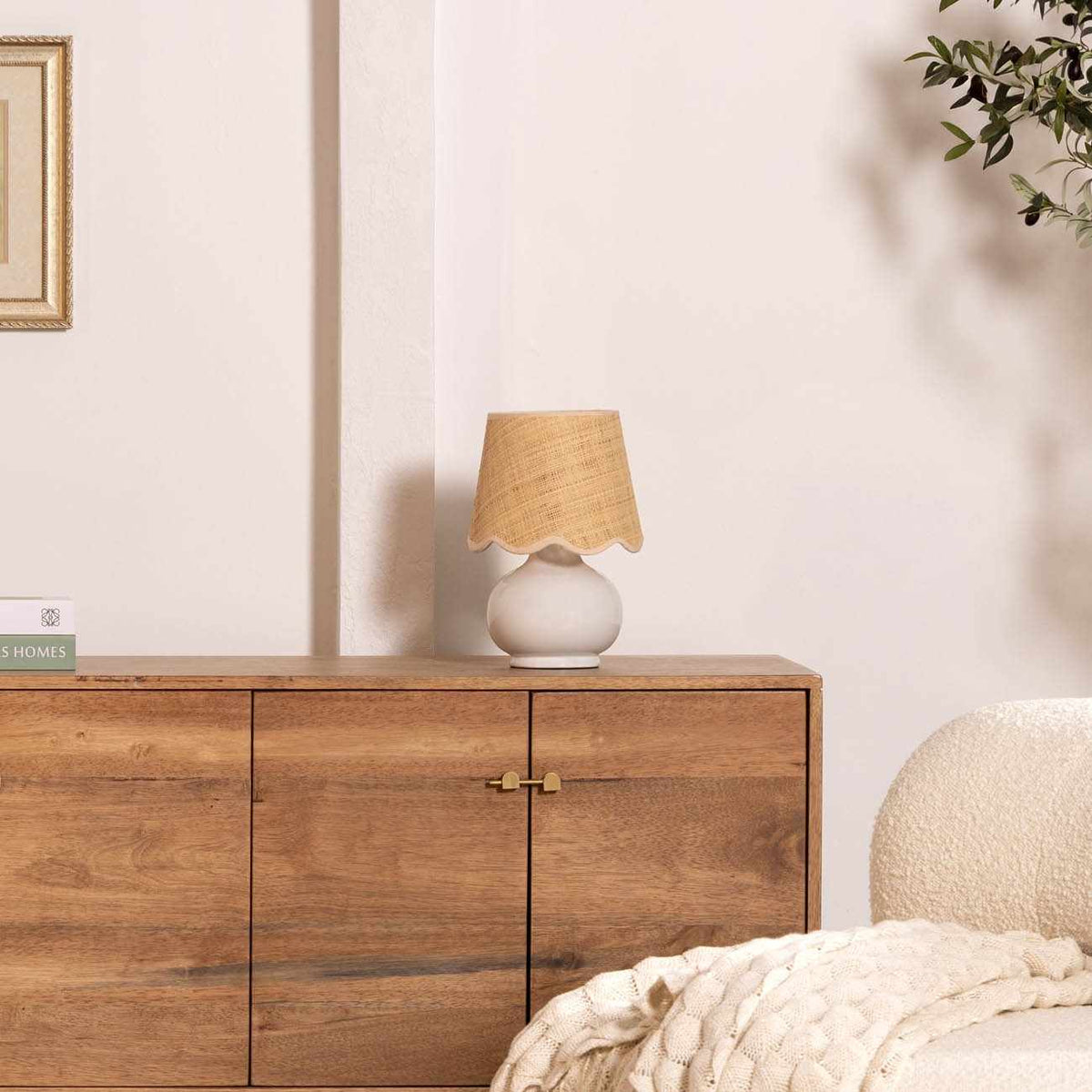Logale White Solid Ceramic Table Lamp for Home