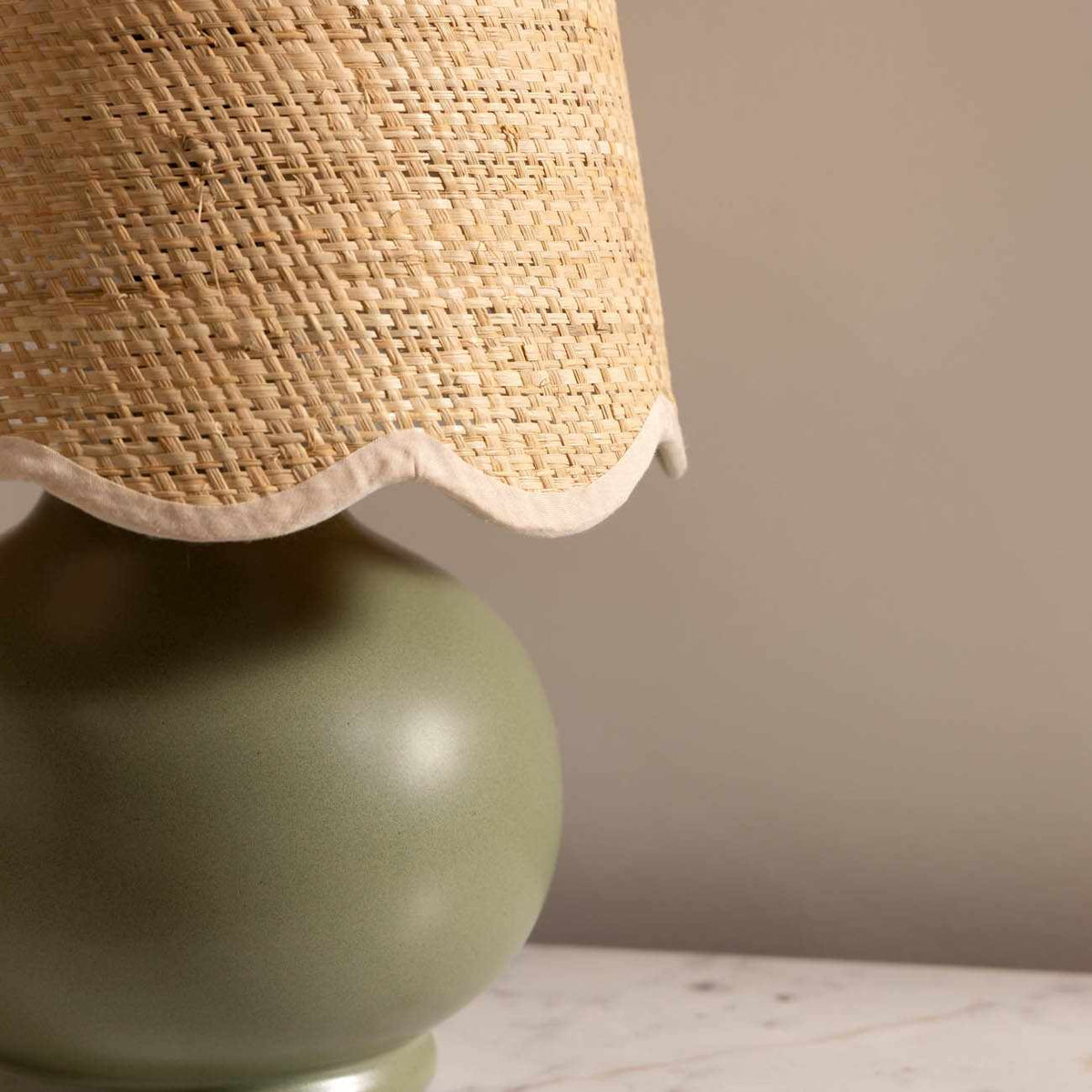 Green Solid Ceramic Table Lamp for Home