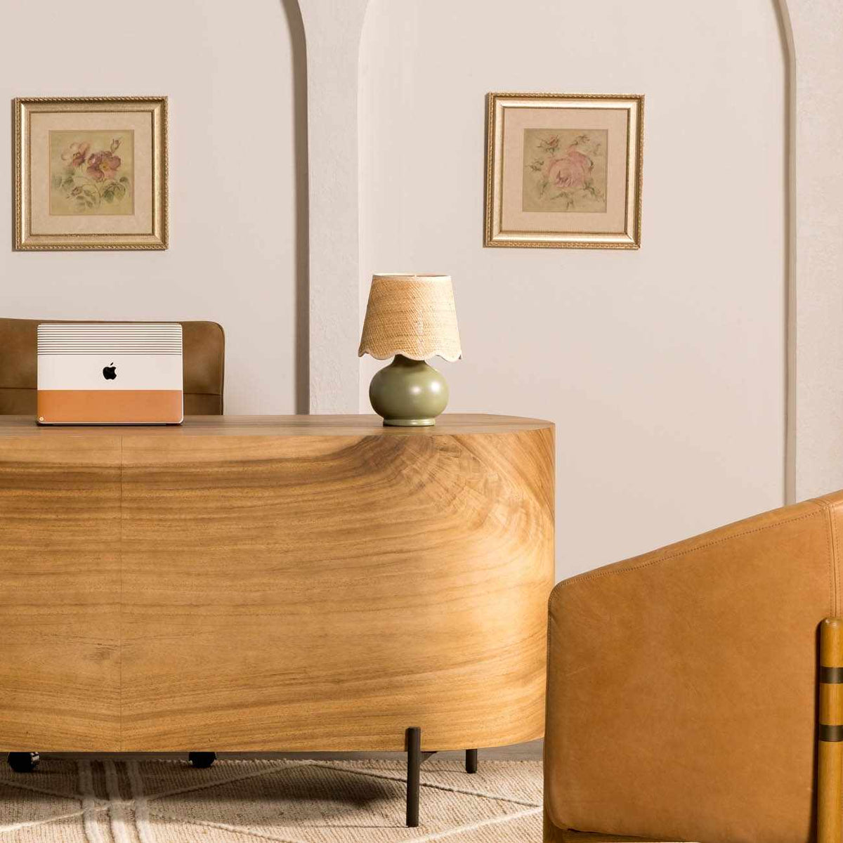 Green Solid Ceramic Table Lamp for Home